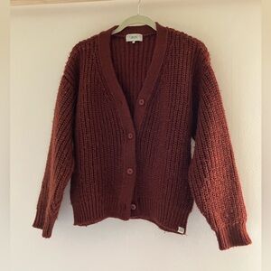 The Tiny Big Sister knit cardigan maroon size medium